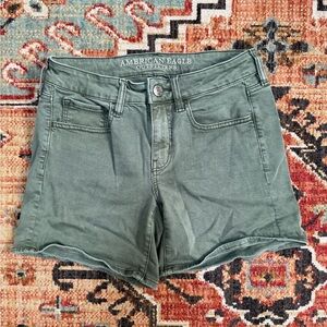 American Eagle Outfitters Olive Green Denim Shorts